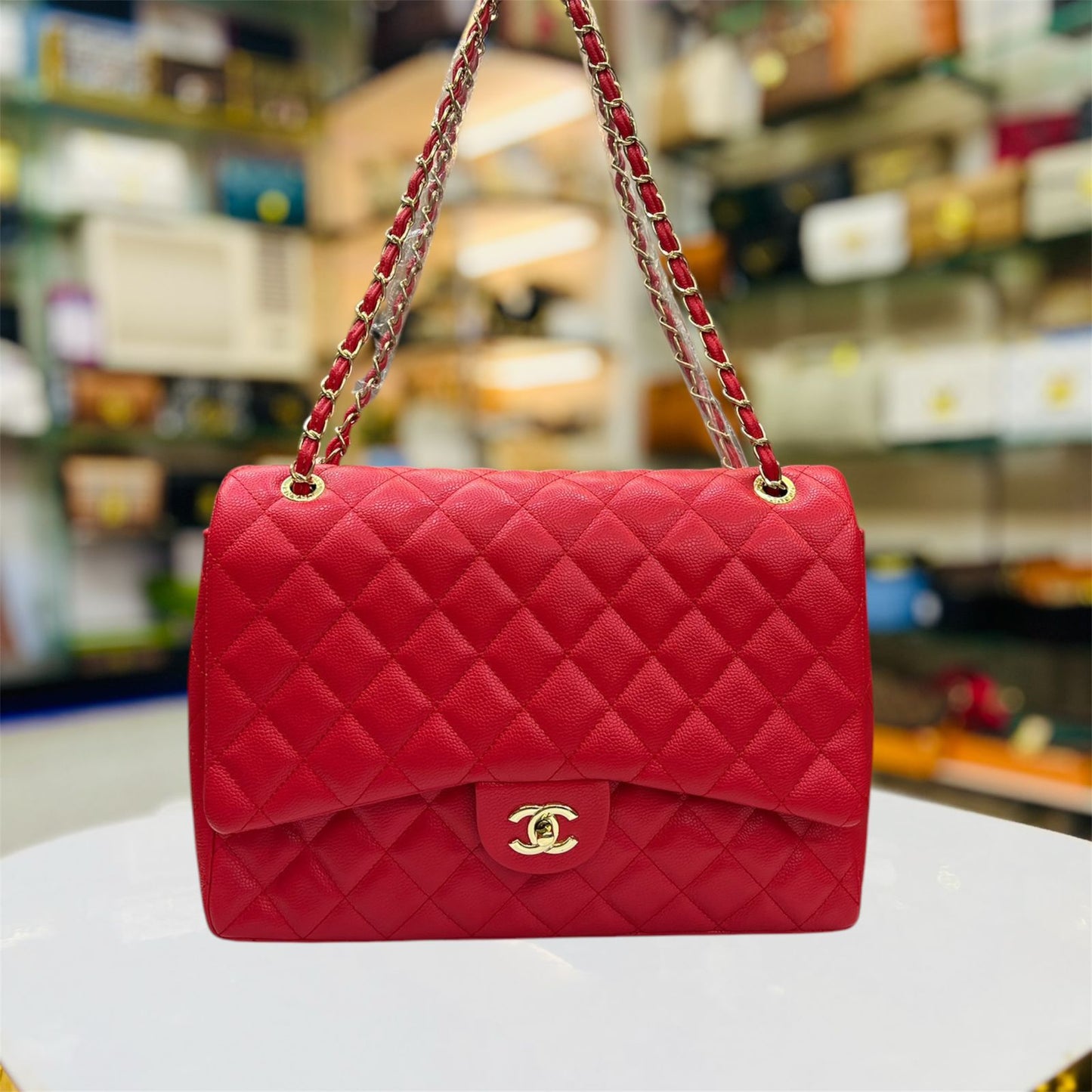 CHANEL Shoulder Bag Red